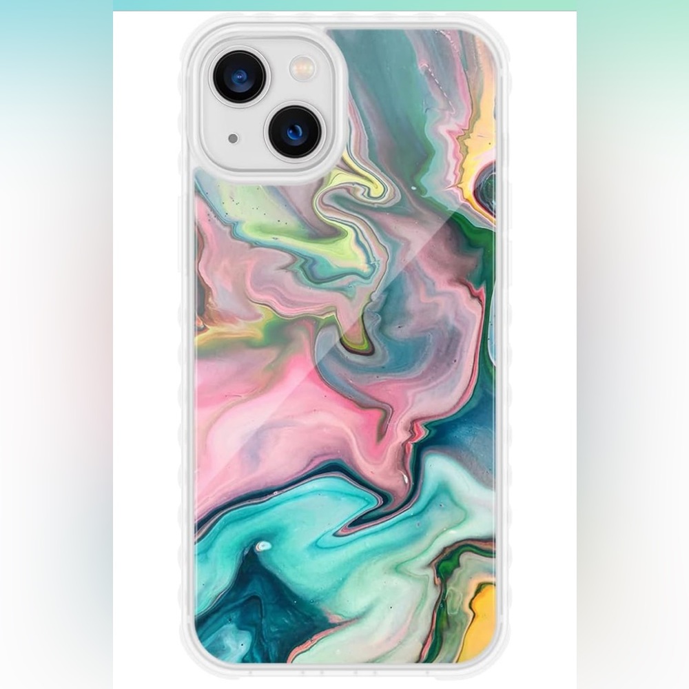 iPhone 14 Plus double layer protective case in watercolor design NIB NWT